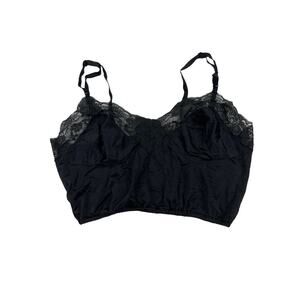 Vintage Lingerie - Cropped Lacey Top in Black
